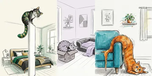 Cat Logic Doodle Poster Design Assets generated by gemini-image
