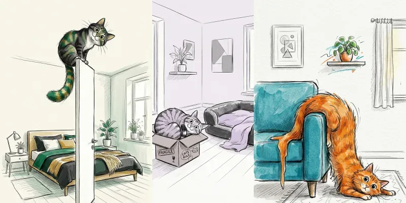 Cat Logic Doodle Poster Design Assets generated by undefined