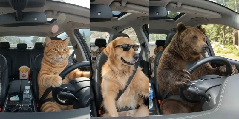 Funny Animal Road Trips
