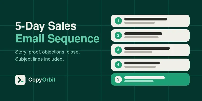 5 Day Sales Email Sequence Builder generated by undefined