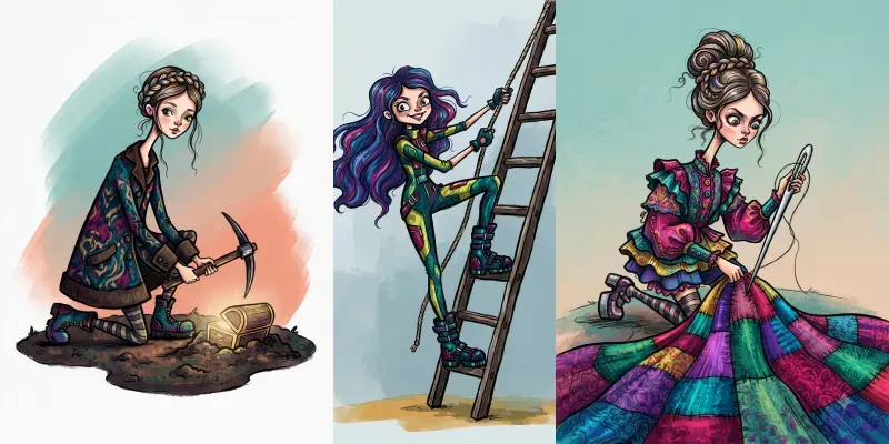 Whimsical Unique Girls Art Packs