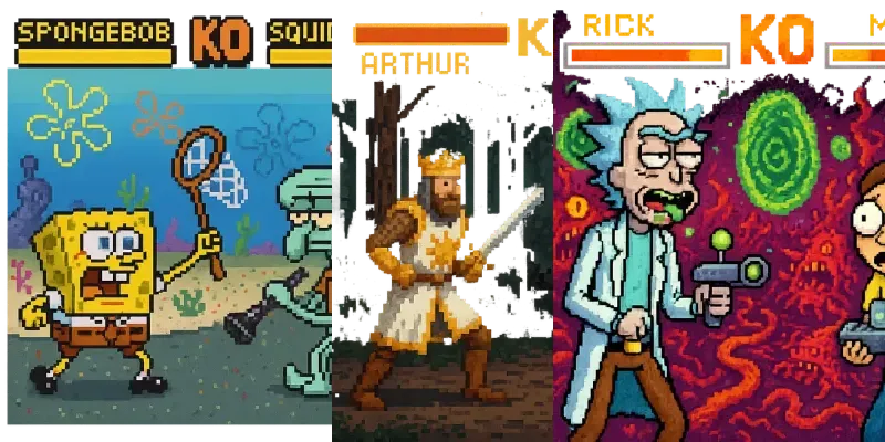 Retro 16bit Pixel Art Illustrations generated by undefined