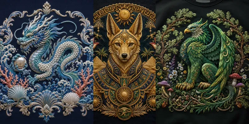 Mythic Embroidery Designs generated by undefined