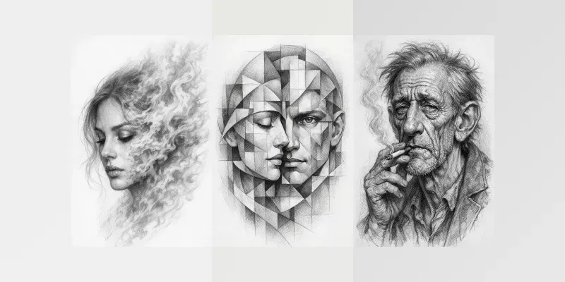 Graphite Surreal Portraits generated by undefined