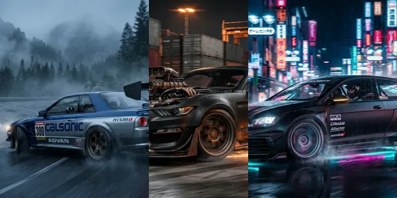Cinematic Motion Blur Car Drifts generated by undefined