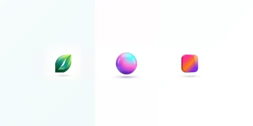 Vibrant 3D Gradient Startup Logos generated by gemini-image