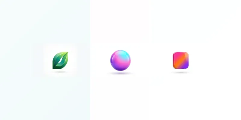Vibrant 3D Gradient Startup Logos generated by undefined