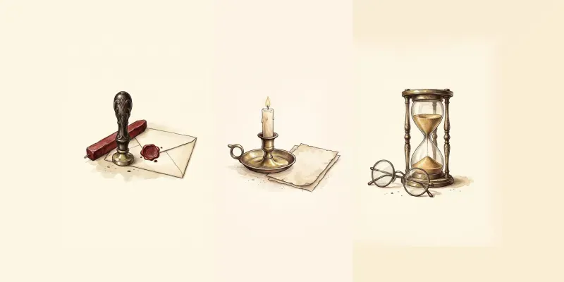 Antique Writing Desk Watercolor Art