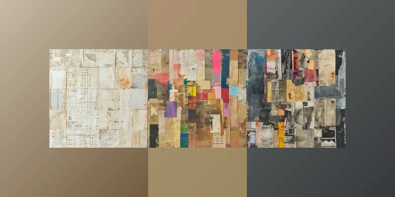 Grunge Paper Collage Layout Textures generated by undefined