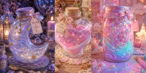 Whimsical Glue Glitter Jars generated by chatgpt-image