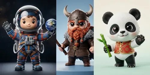 Chibi 3D Vinyl Toy Collectible Makers generated by gemini-image