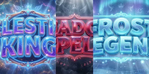 3D Fantasy Neon Glass Text Logos generated by gemini-image