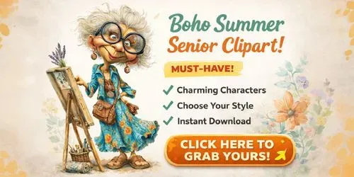 Boho Summer Seniors Clipart generated by midjourney