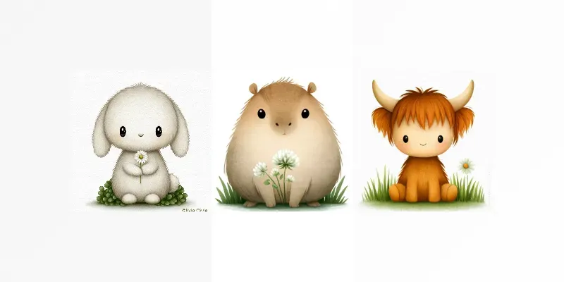 Watercolor Nursery Animal Clip Art generated by undefined