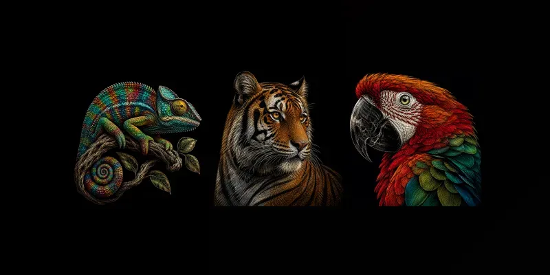 Scratchboard Wildlife Art generated by undefined