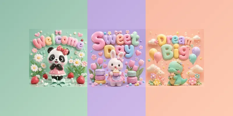 Cute Kawaii Character Displays generated by undefined