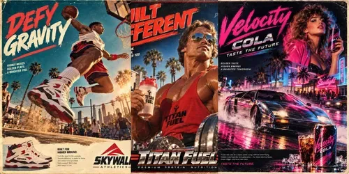 Cinematic 80s90s Retro Advertisements generated by chatgpt-image