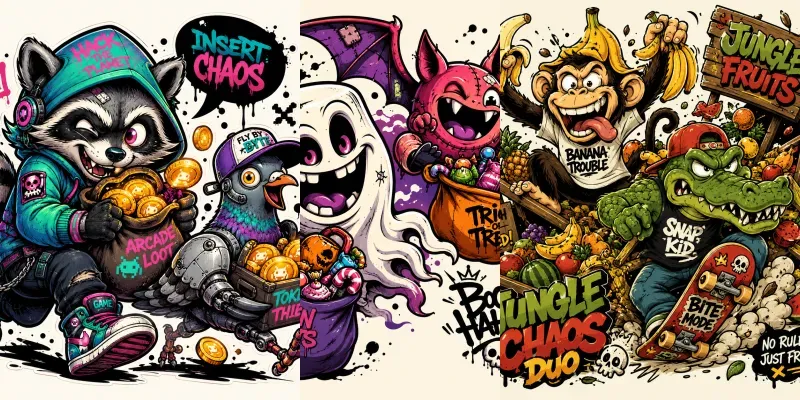 Chaotic Retro Cartoon Duo Prompts generated by undefined