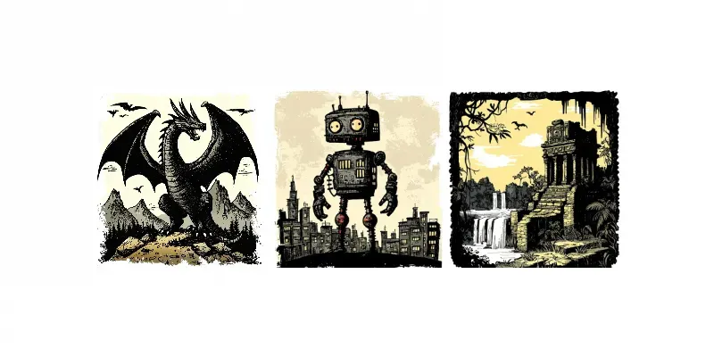 Vintage Ink Illustrations generated by undefined