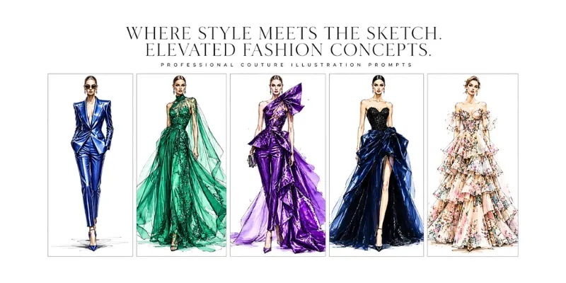 Professional Fashion Sketch Illustrations generated by undefined