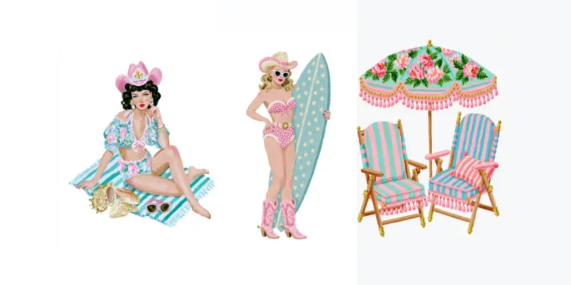 Coastal Cowgirl Summer Cliparts generated by undefined
