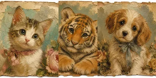 Cute Animal Oil Painting Ephemera generated by chatgpt-image