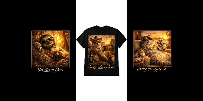 3D Vintage Animal Scene Tshirts generated by undefined