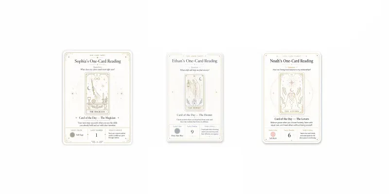 Minimal Tarot Fortune Cards generated by undefined