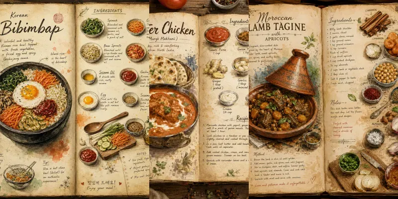 Vintage Cookbook Art generated by undefined