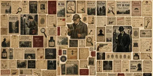 Vintage Mystery Crime Ephemera generated by chatgpt-image