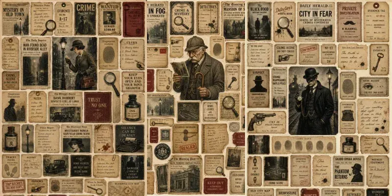 Vintage Mystery Crime Ephemera generated by undefined