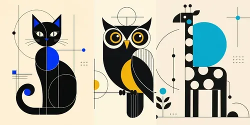 Geometric Bauhaus Animal Art generated by chatgpt-image