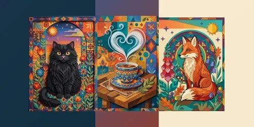 Paper Cut Art Mosaics generated by gemini-image