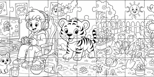 Kids Coloring Puzzle Generator generated by chatgpt-image