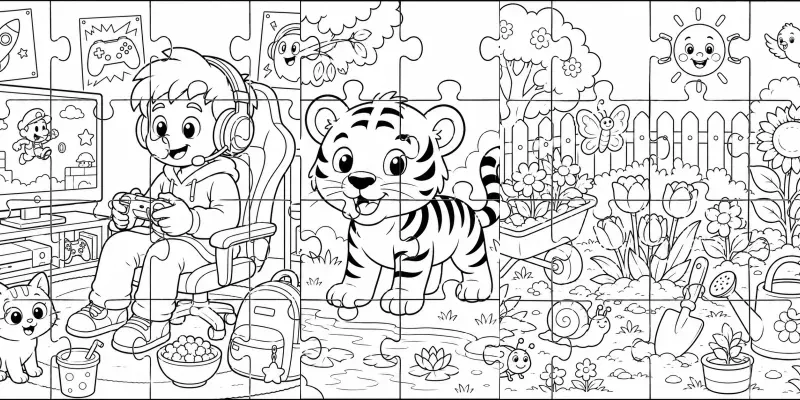Kids Coloring Puzzle Generator generated by undefined