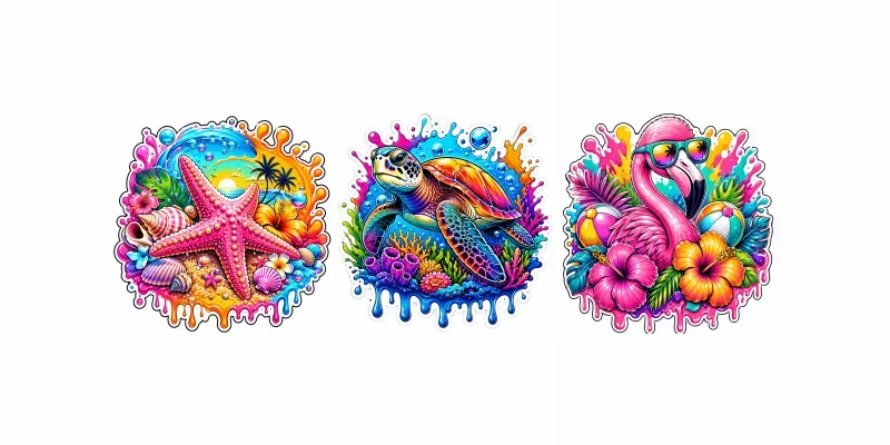 Vibrant Dripping Popart Stickers generated by undefined