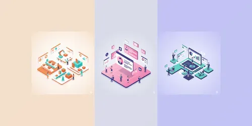 Isometric Tech Saas Page Illustrations generated by gemini-image