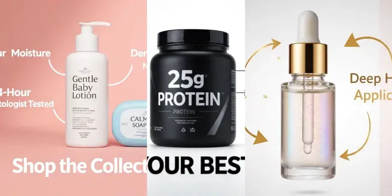 Ecommerce Product Feature Typography Ads generated by undefined