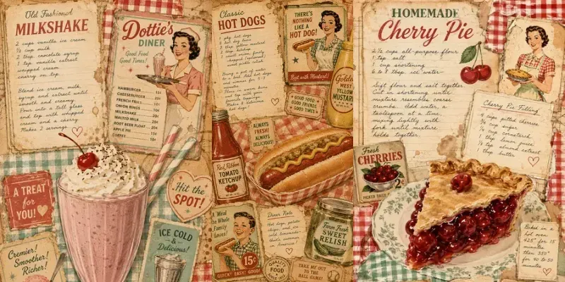 Vintage American Kitchen Junk Journals generated by undefined