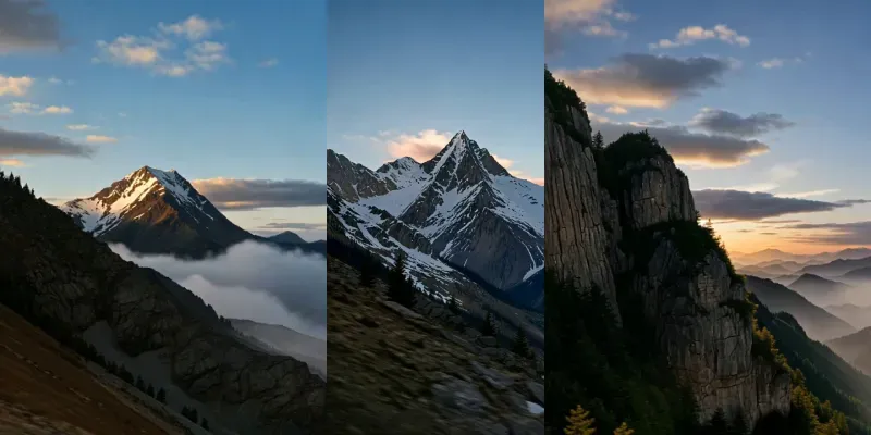 Mountain Sunrise Reveals generated by undefined
