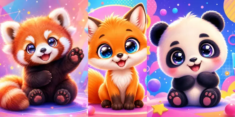Cute Pop Art Animals generated by undefined
