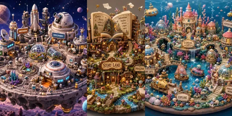 Miniature 3D Worlds generated by undefined
