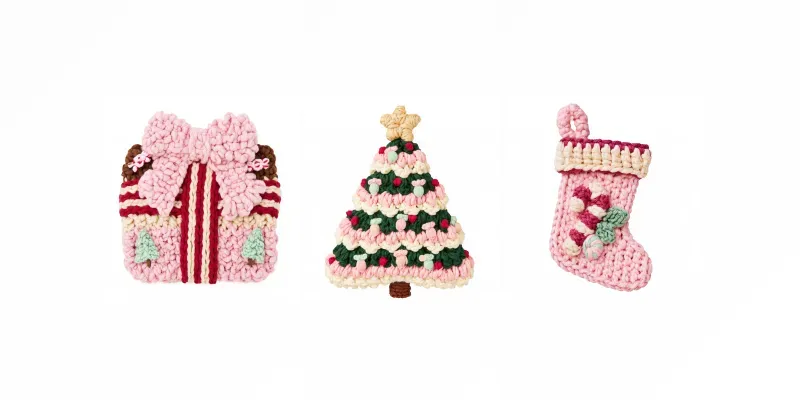 Chunky Yarn Christmas Crochet Cliparts
