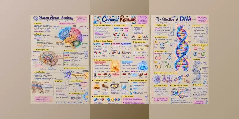 Neon Handwritten Science Notes