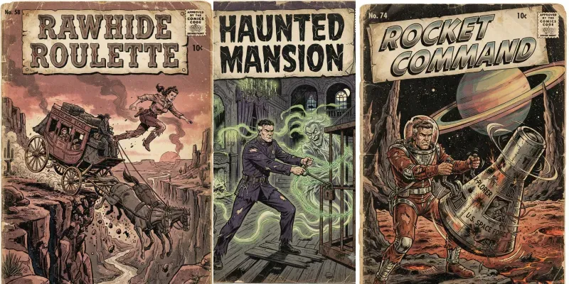 Vintage Comic Book Covers generated by undefined