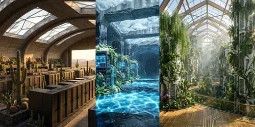 Biophilic Ecodata Center Interiors generated by gemini-image