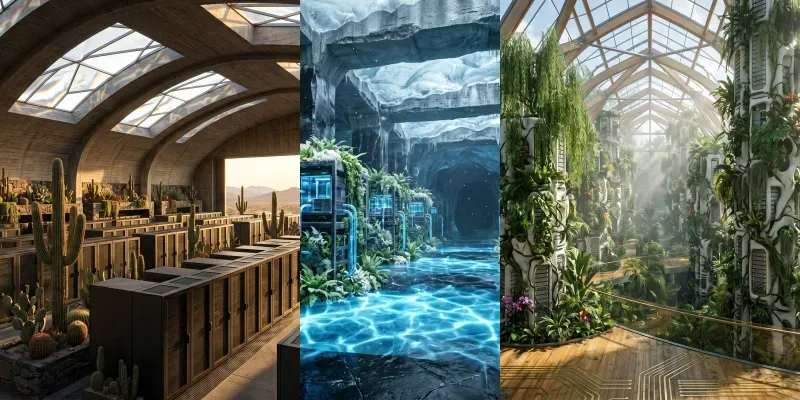 Biophilic Ecodata Center Interiors generated by undefined