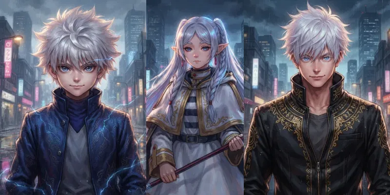 White Hair Blue Eye Sorcerers generated by undefined