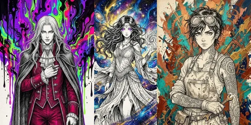 Amano Style Anime Splash Art generated by undefined