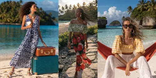 Luxury Summer Travel Influencer Portraits generated by recraft